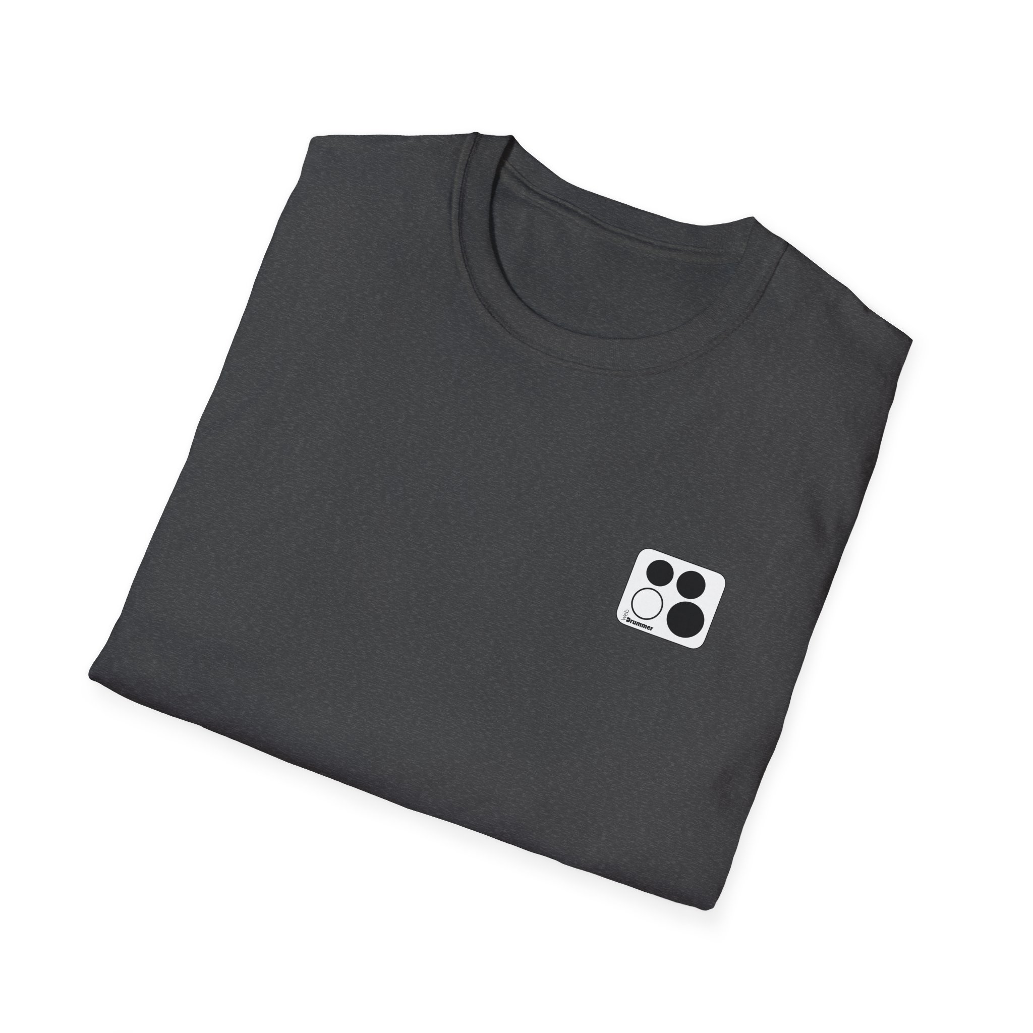 Logo 10,12,16, 14 black ,circled , white background, WebDrummer logo , Unisex Softstyle T-Shirt ( 11 couleurs ) – Image 28