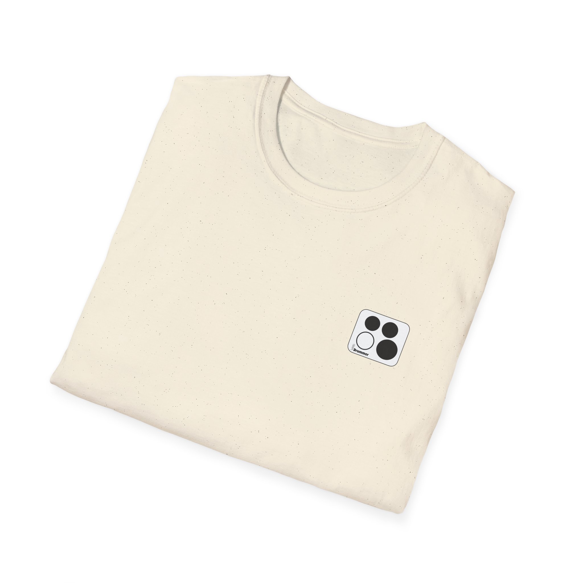 Logo 10,12,16, 14 black ,circled , white background, WebDrummer logo , Unisex Softstyle T-Shirt ( 11 couleurs ) – Image 24
