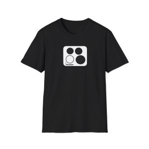 10,12,16, 14 white ,circled , white background, WebDrummer logo , Unisex Softstyle T-Shirt ( 11 couleurs )