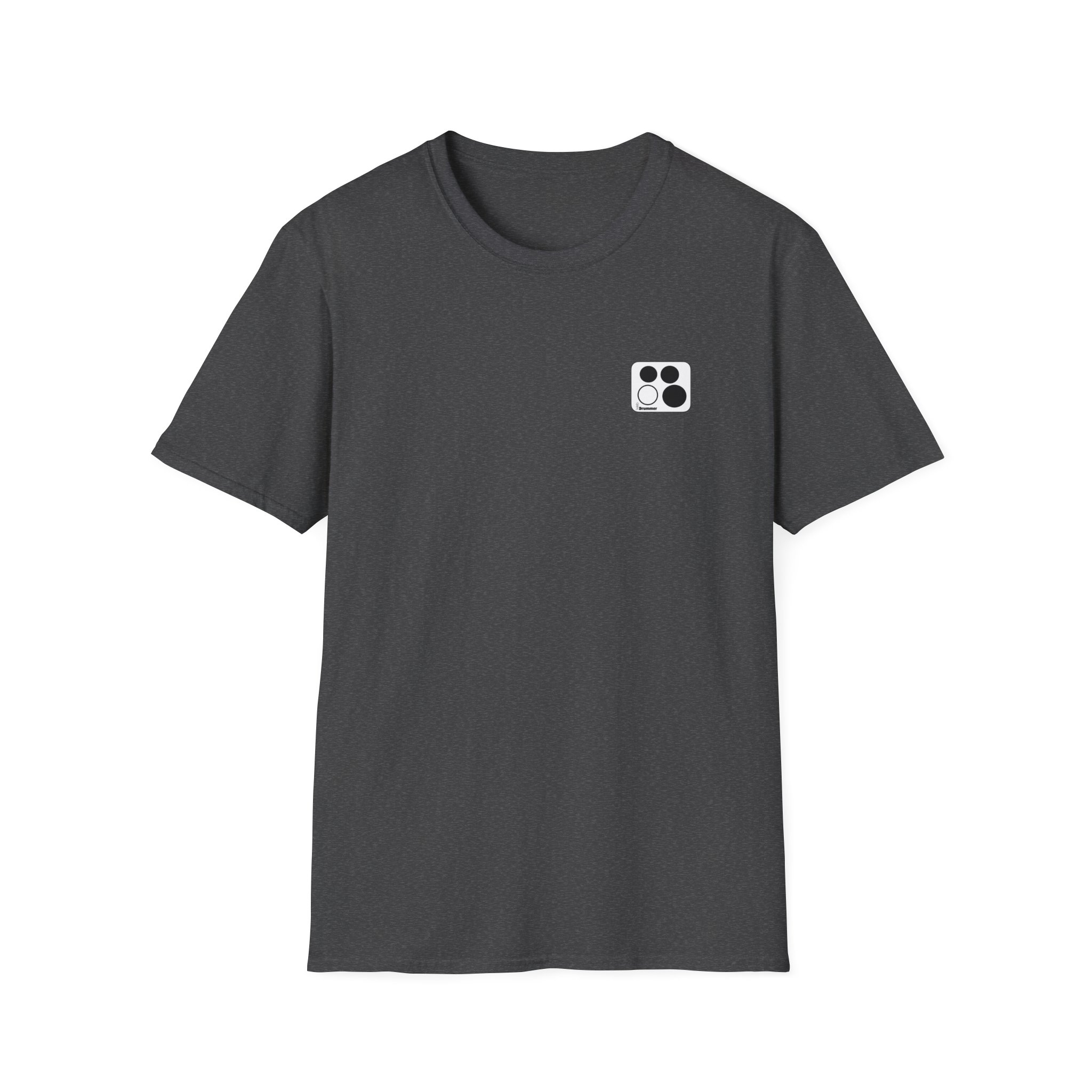 Logo 10,12,16, 14 black ,circled , white background, WebDrummer logo , Unisex Softstyle T-Shirt ( 11 couleurs ) – Image 25