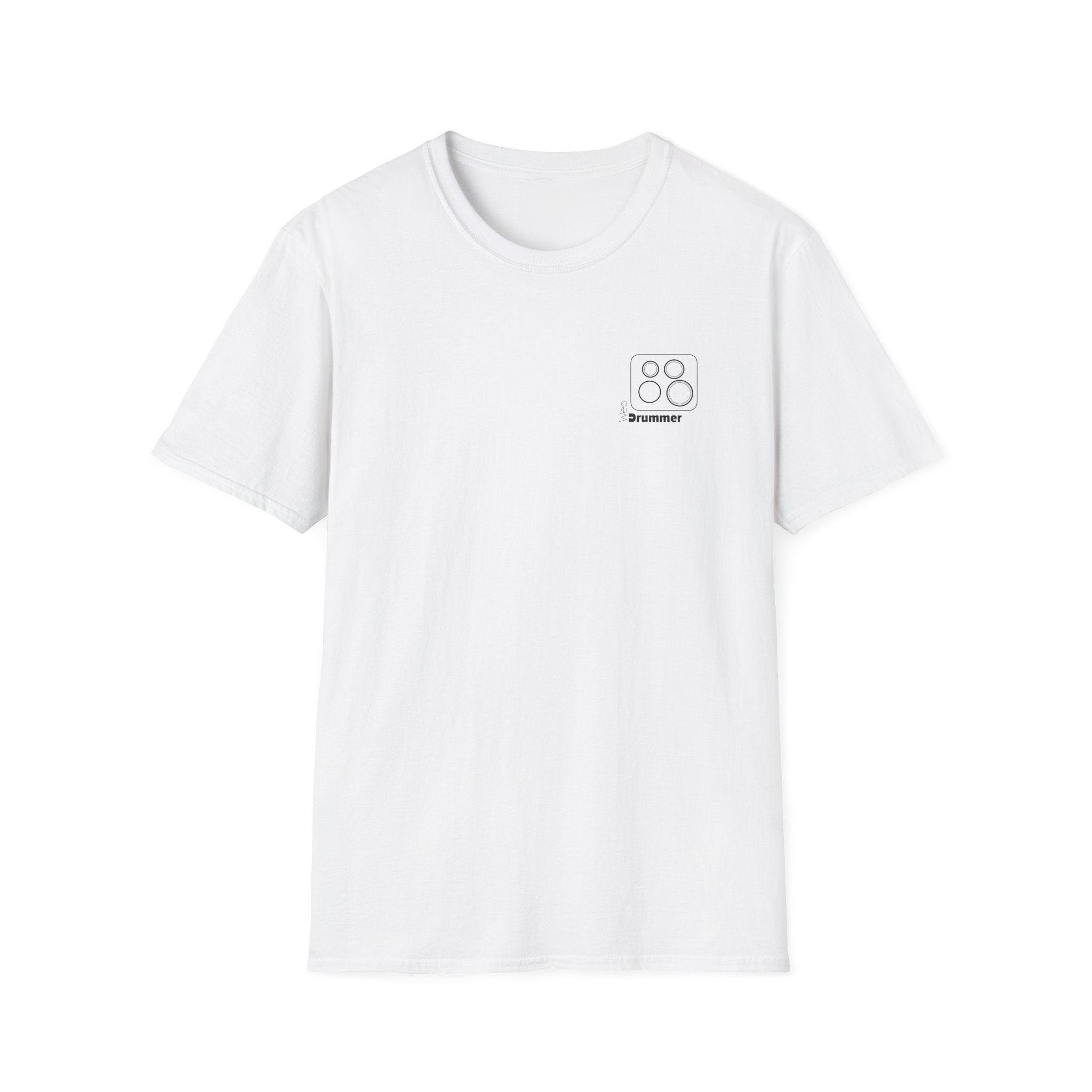 Logo of 10,12,16, 14 white ,circled , WebDrummer logo , Unisex Softstyle T-Shirt ( 7 couleurs ) – Image 9