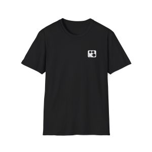 Logo 10,12,16, 14 black ,circled , white background, WebDrummer logo , Unisex Softstyle T-Shirt ( 11 couleurs )
