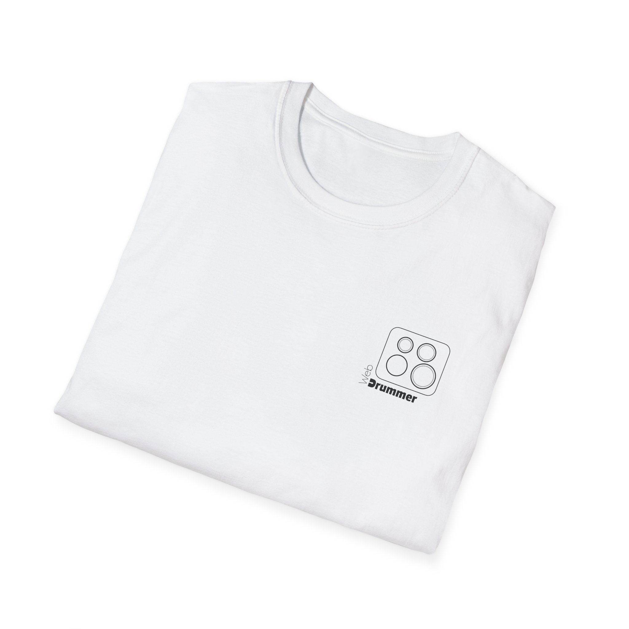 Logo of 10,12,16, 14 white ,circled , WebDrummer logo , Unisex Softstyle T-Shirt ( 7 couleurs ) – Image 12