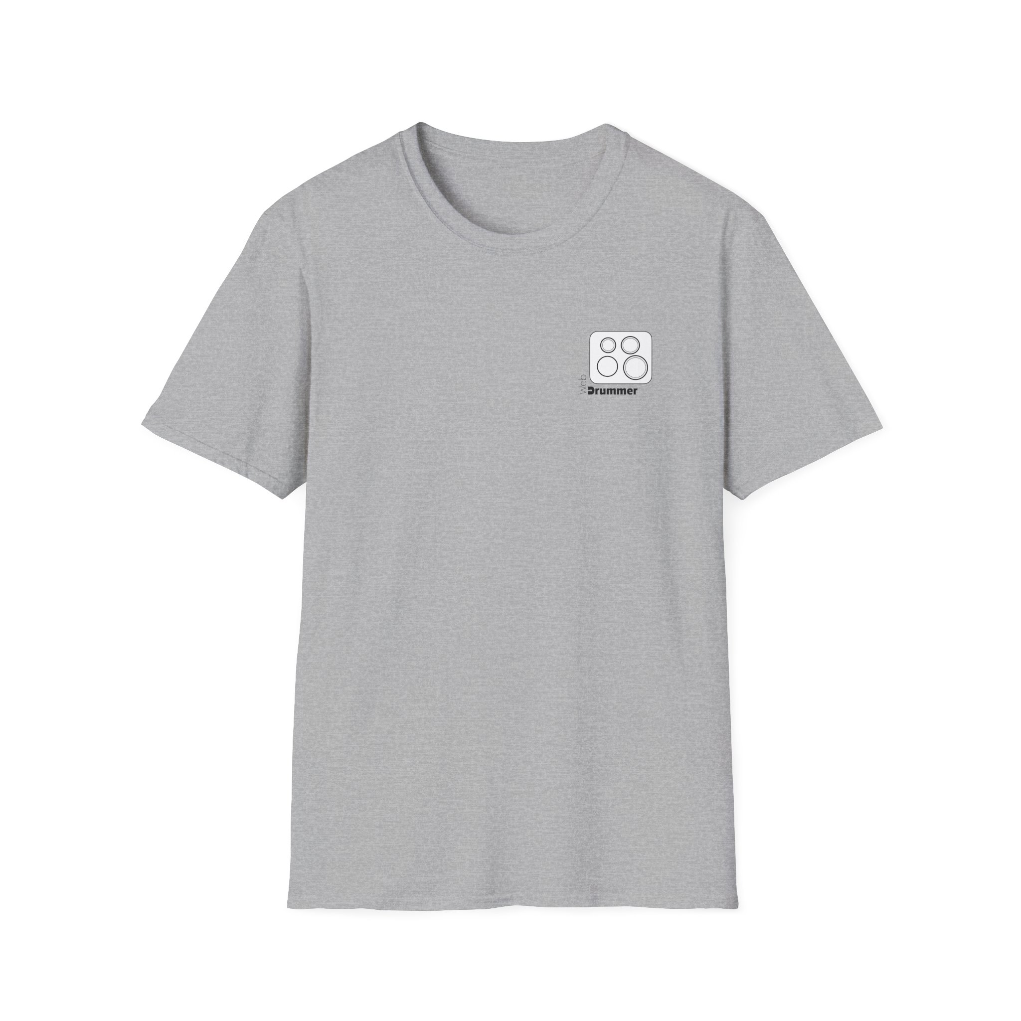 Logo of 10,12,16, 14 white ,circled , WebDrummer logo , Unisex Softstyle T-Shirt ( 7 couleurs )