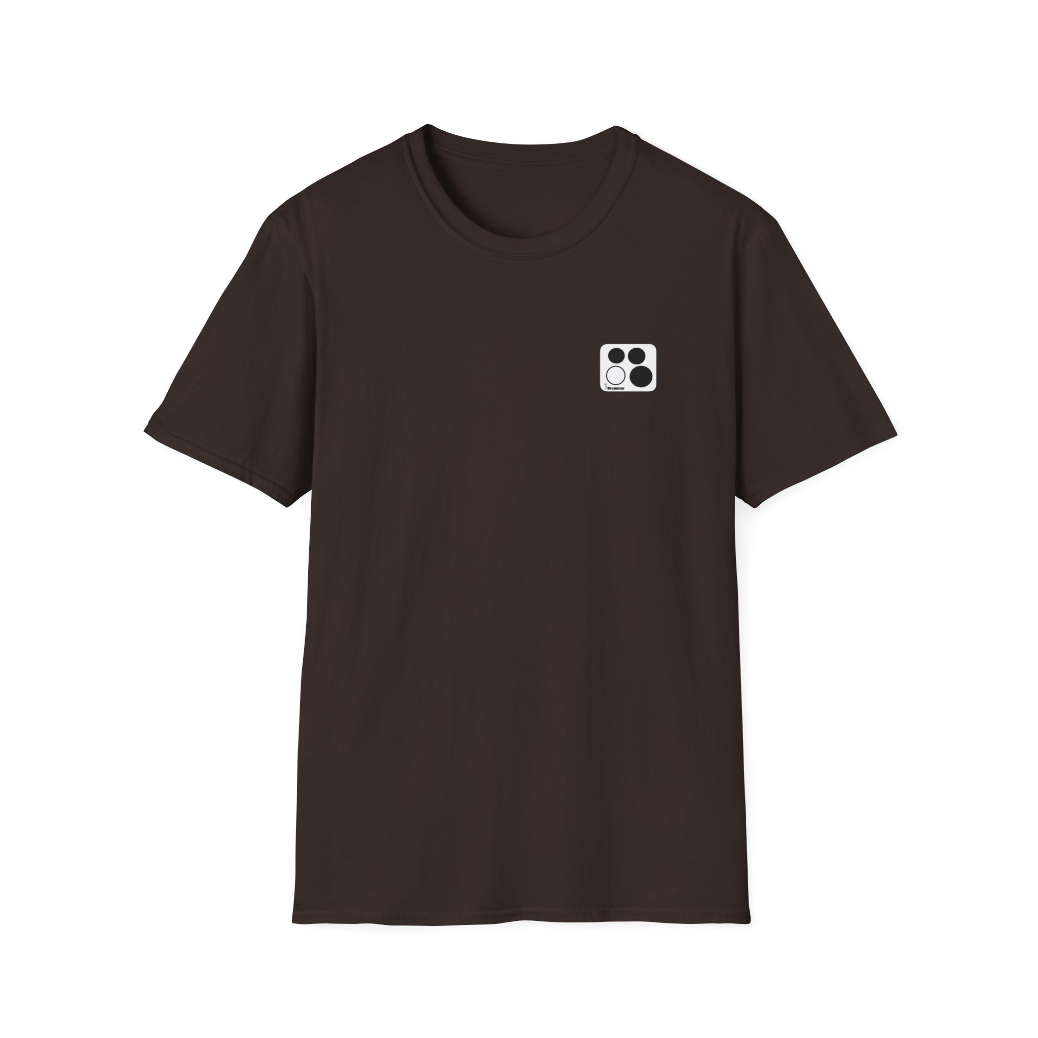 Logo 10,12,16, 14 black ,circled , white background, WebDrummer logo , Unisex Softstyle T-Shirt ( 11 couleurs ) – Image 39