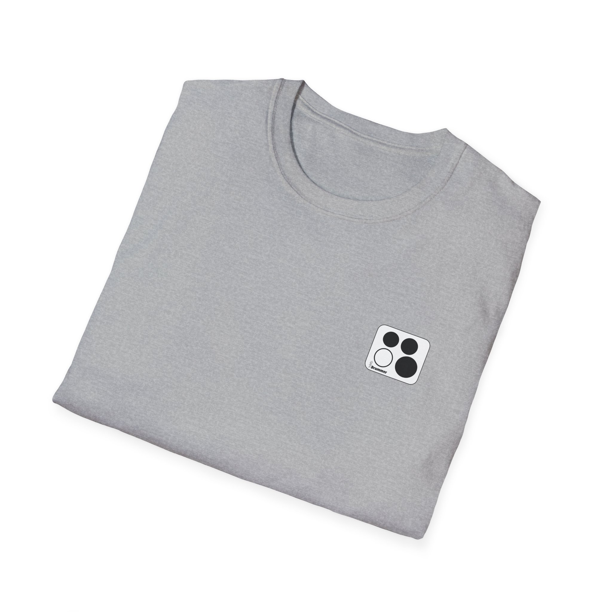 Logo 10,12,16, 14 black ,circled , white background, WebDrummer logo , Unisex Softstyle T-Shirt ( 11 couleurs ) – Image 20