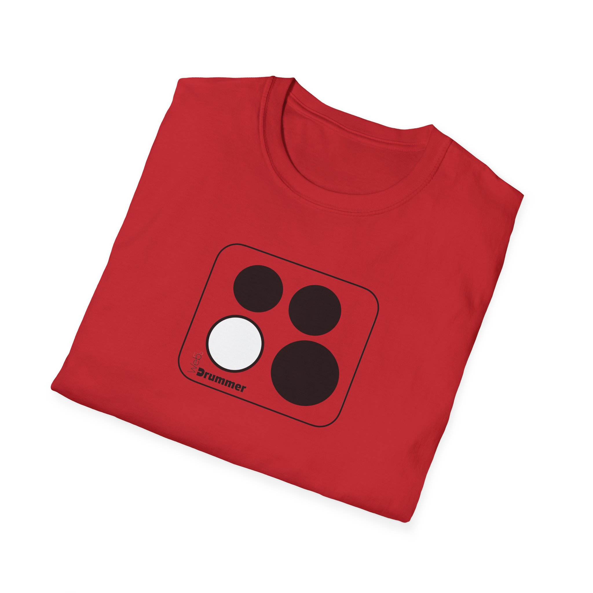 10,12,16, 14 white , circled, WebDrummer logo, Unisex Softstyle T-Shirt ( 8 couleurs ) – Image 4