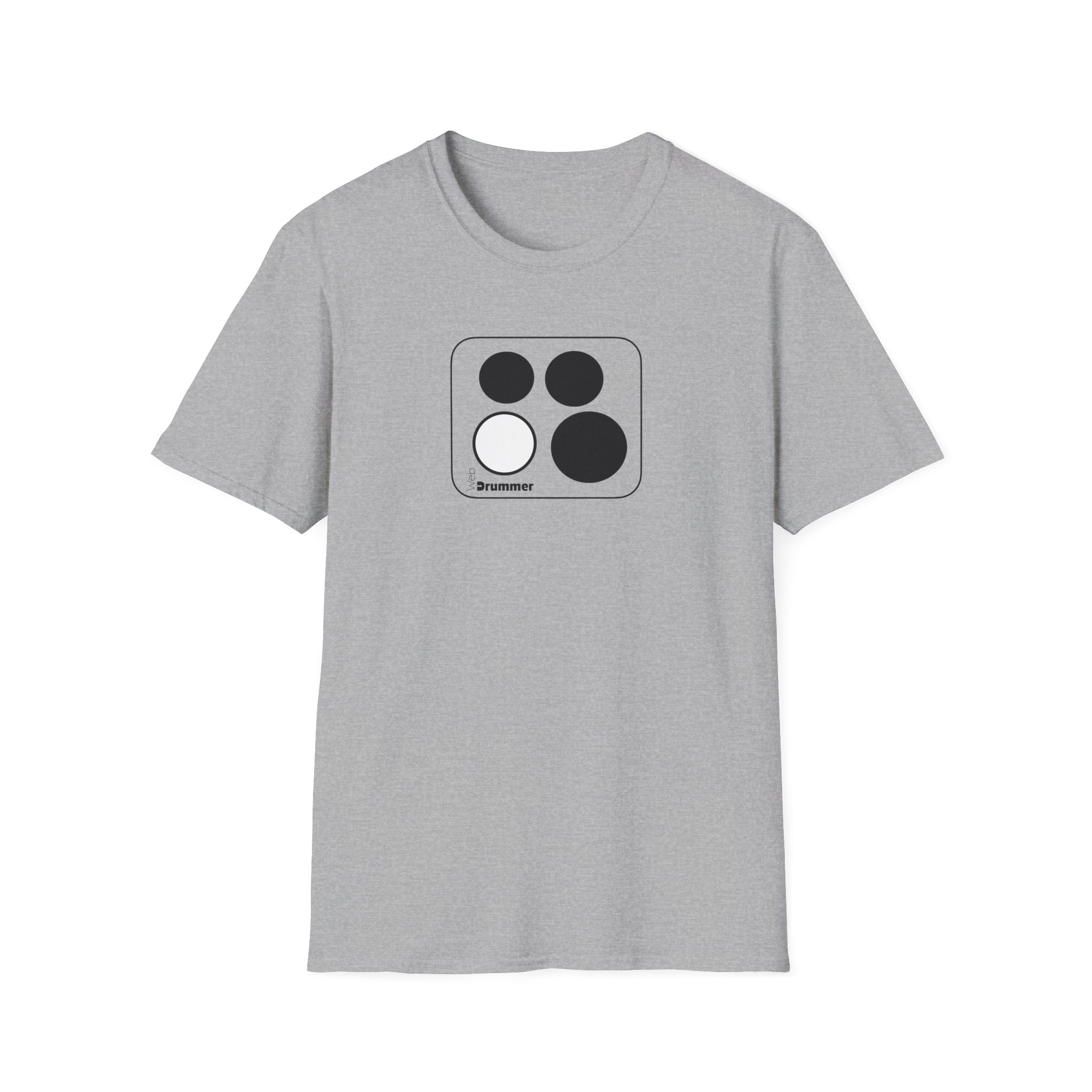 10,12,16, 14 white , circled, WebDrummer logo, Unisex Softstyle T-Shirt ( 8 couleurs ) – Image 13