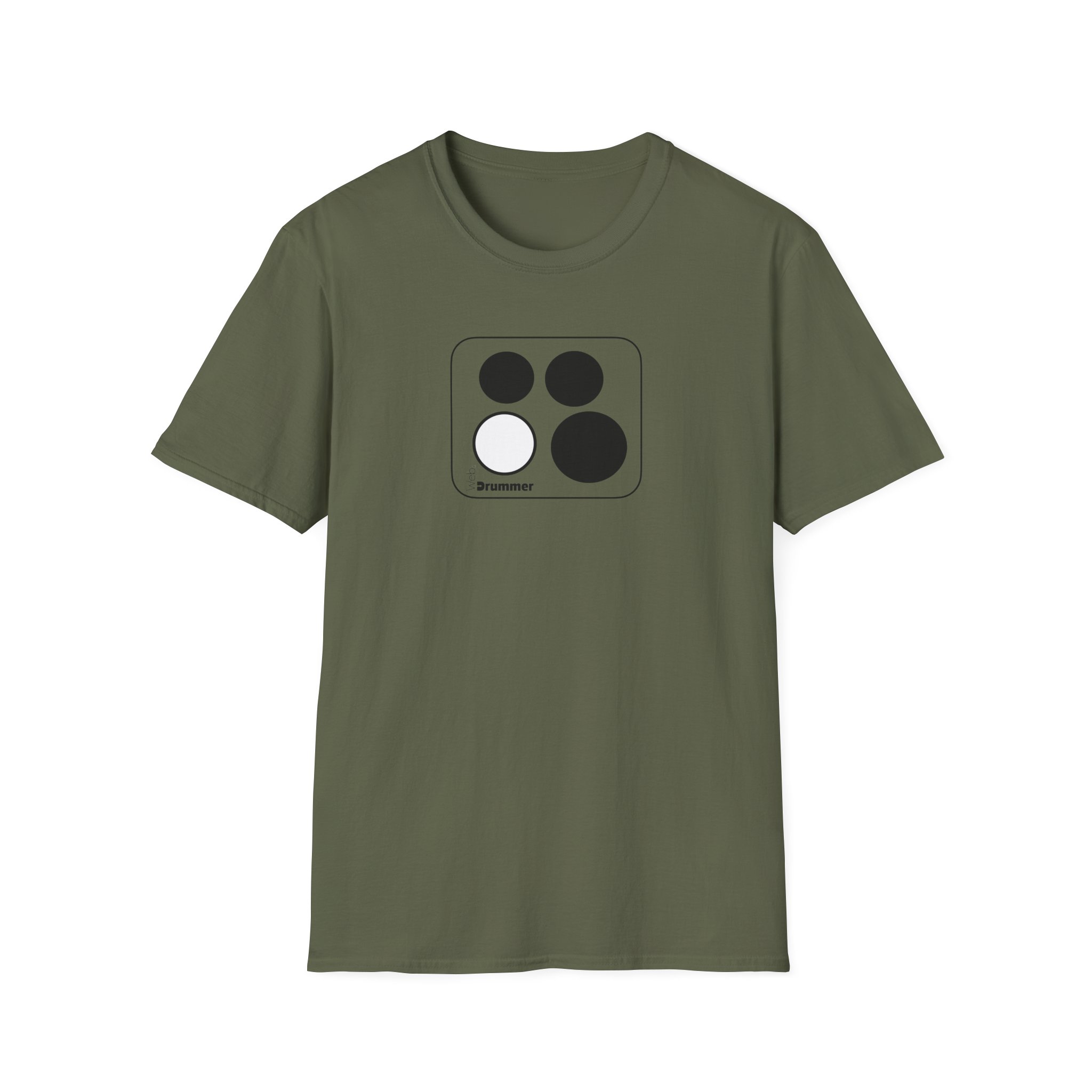 10,12,16, 14 white , circled, WebDrummer logo, Unisex Softstyle T-Shirt ( 8 couleurs ) – Image 21