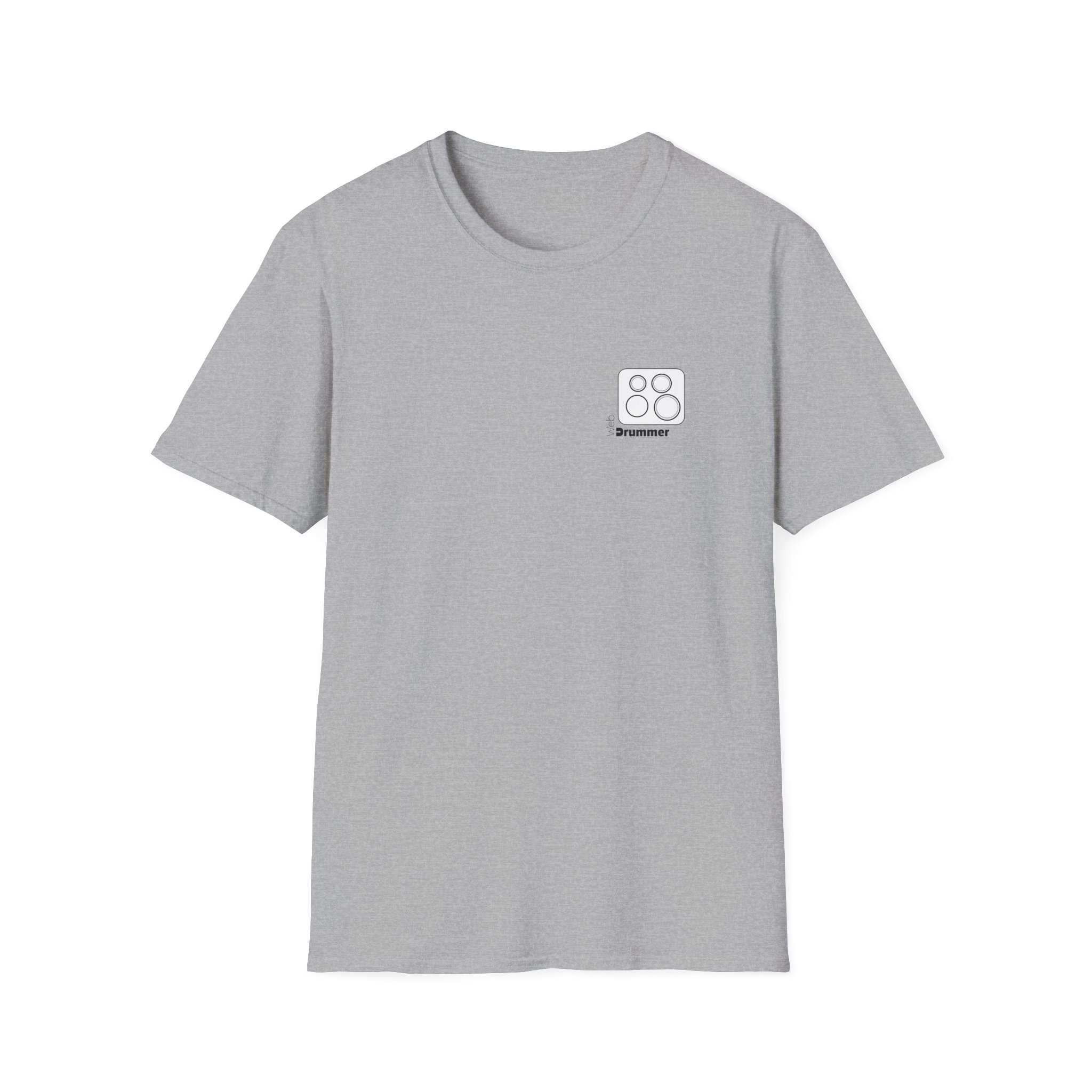 Logo of 10,12,16, 14 white ,circled , WebDrummer logo , Unisex Softstyle T-Shirt ( 7 couleurs )