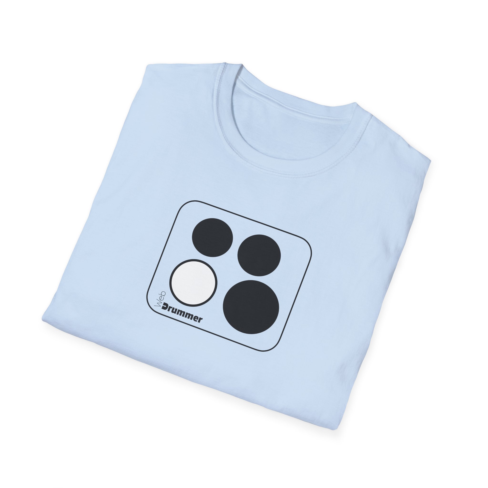 10,12,16, 14 white , circled, WebDrummer logo, Unisex Softstyle T-Shirt ( 8 couleurs ) – Image 8