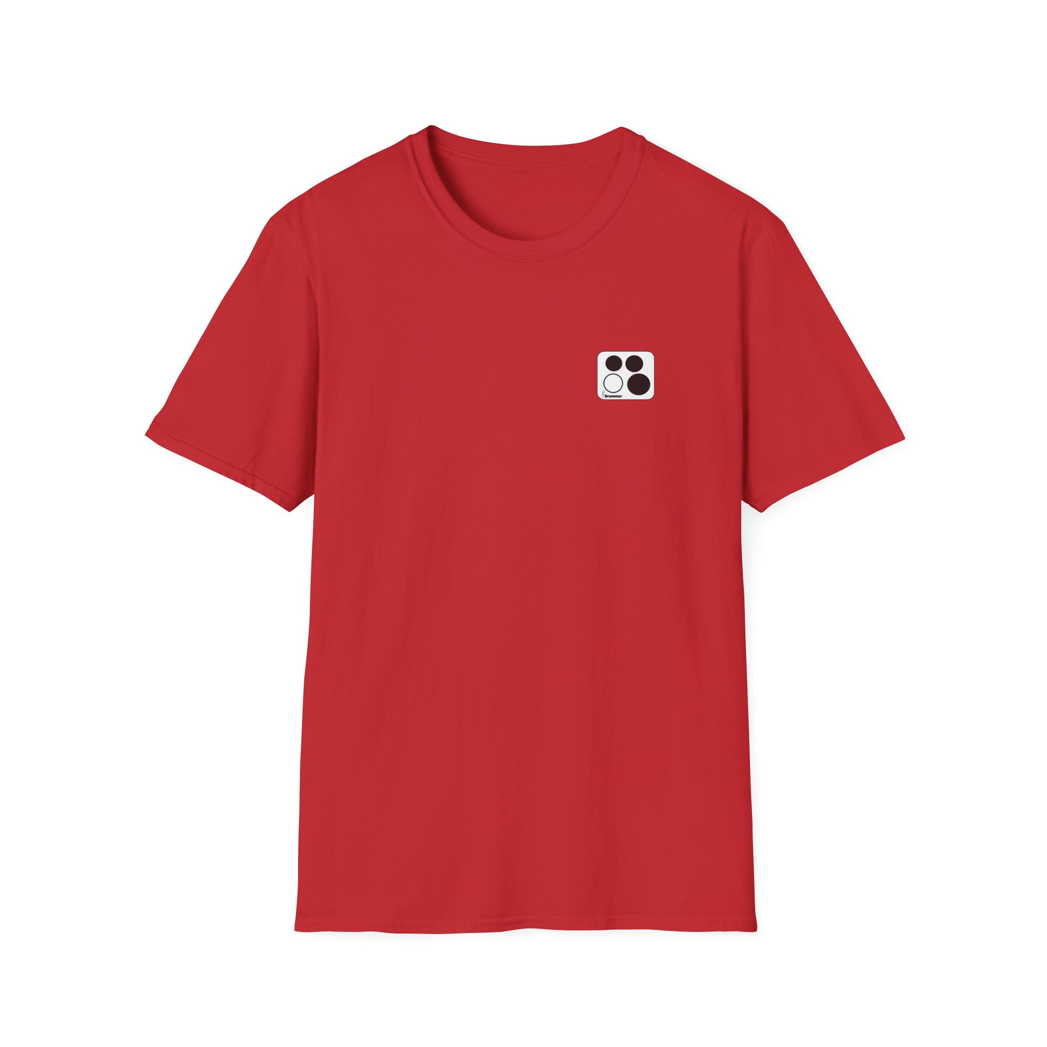 Logo 10,12,16, 14 black ,circled , white background, WebDrummer logo , Unisex Softstyle T-Shirt ( 11 couleurs ) – Image 33