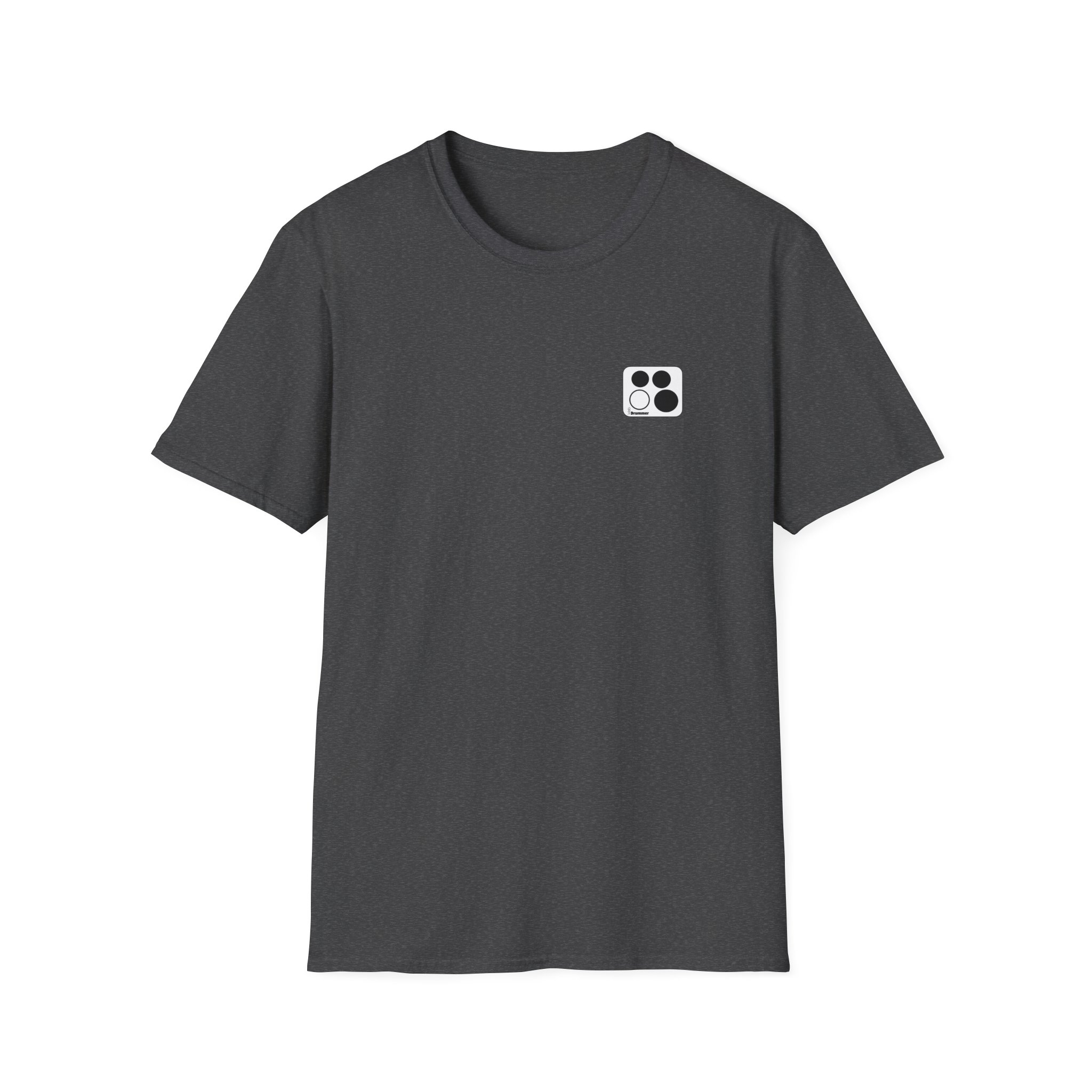 Logo 10,12,16, 14 black ,circled , white background, WebDrummer logo , Unisex Softstyle T-Shirt ( 11 couleurs ) – Image 25
