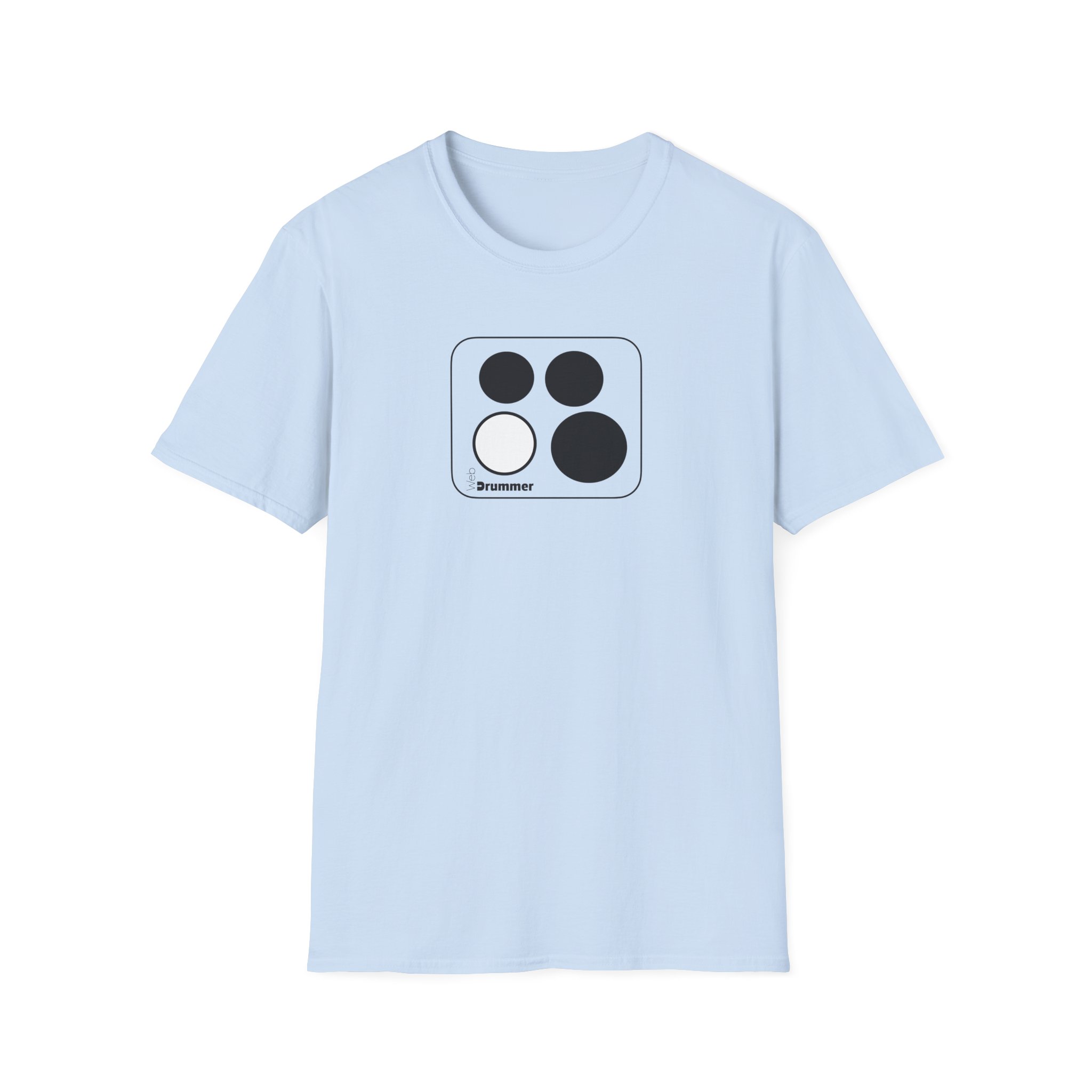 10,12,16, 14 white , circled, WebDrummer logo, Unisex Softstyle T-Shirt ( 8 couleurs ) – Image 5