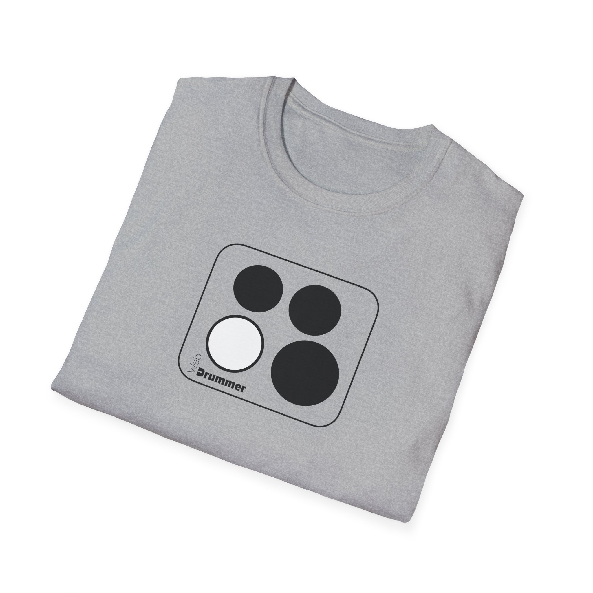 10,12,16, 14 white , circled, WebDrummer logo, Unisex Softstyle T-Shirt ( 8 couleurs ) – Image 16