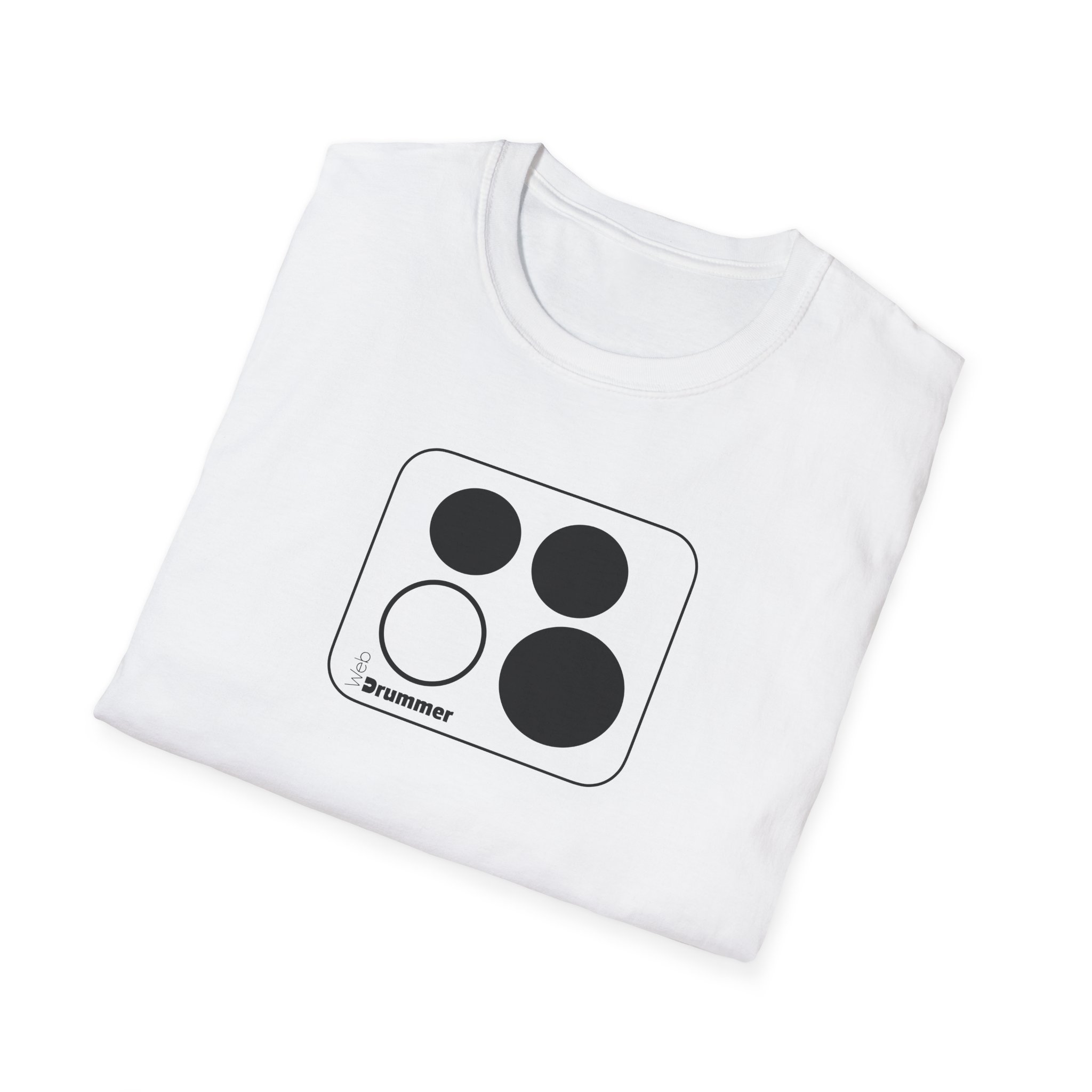10,12,16, 14 white , circled, WebDrummer logo, Unisex Softstyle T-Shirt ( 8 couleurs ) – Image 12